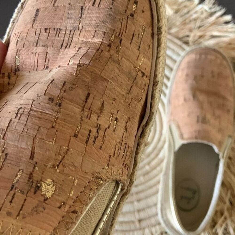 JACK ROGERS Tucker Sneakers Natural Cork / Gold Slip On Casual Shoes Size 6 - Picture 11 of 15